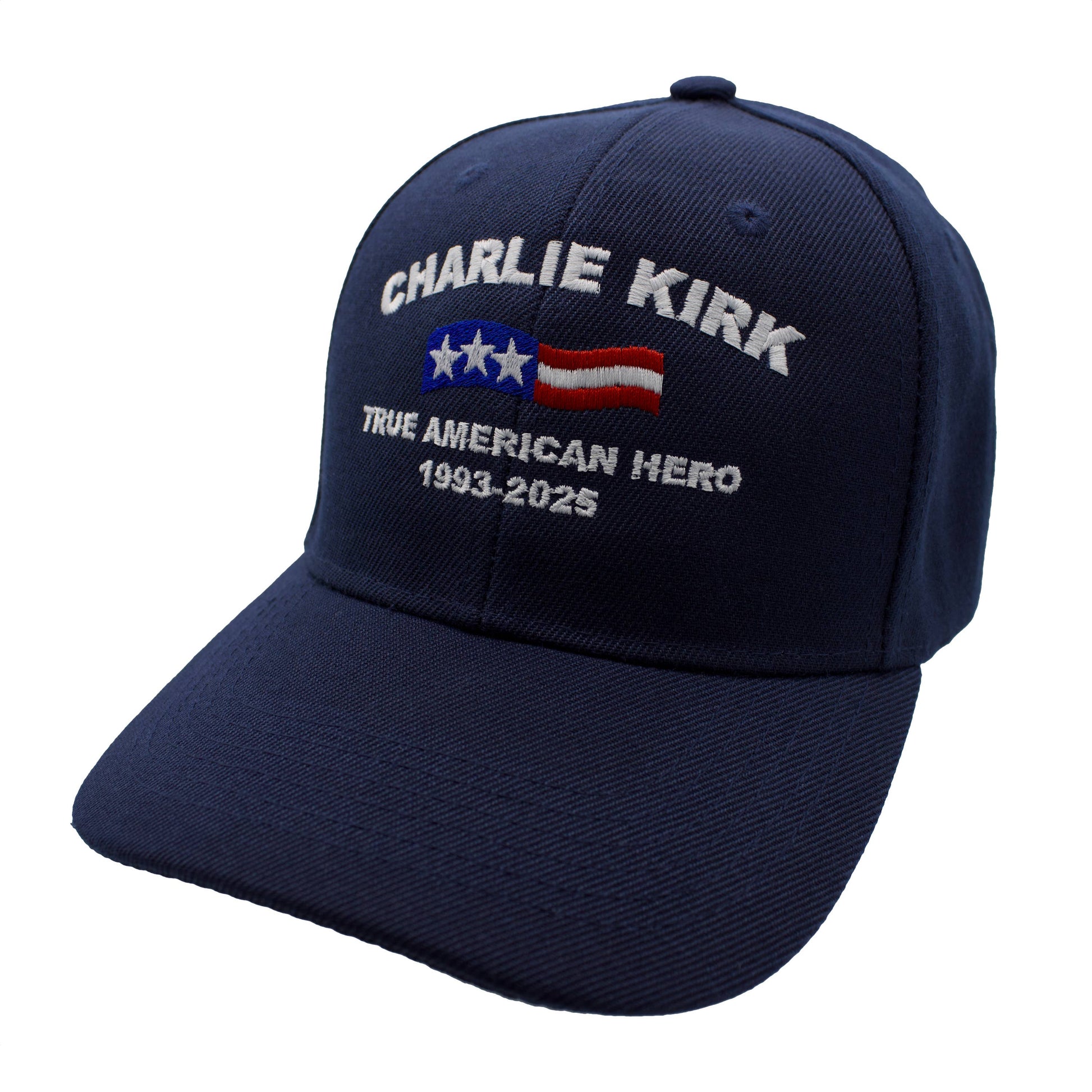 Charlie Kirk True American Hero (1993 - 2025) Embroidered Hat - PatriotDepot.com