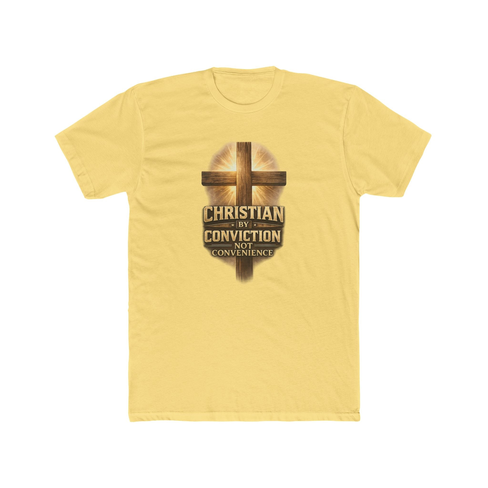 Christian by Conviction Not Convenience T-Shirt – Bold Faith Cross Design - PatriotDepot.com