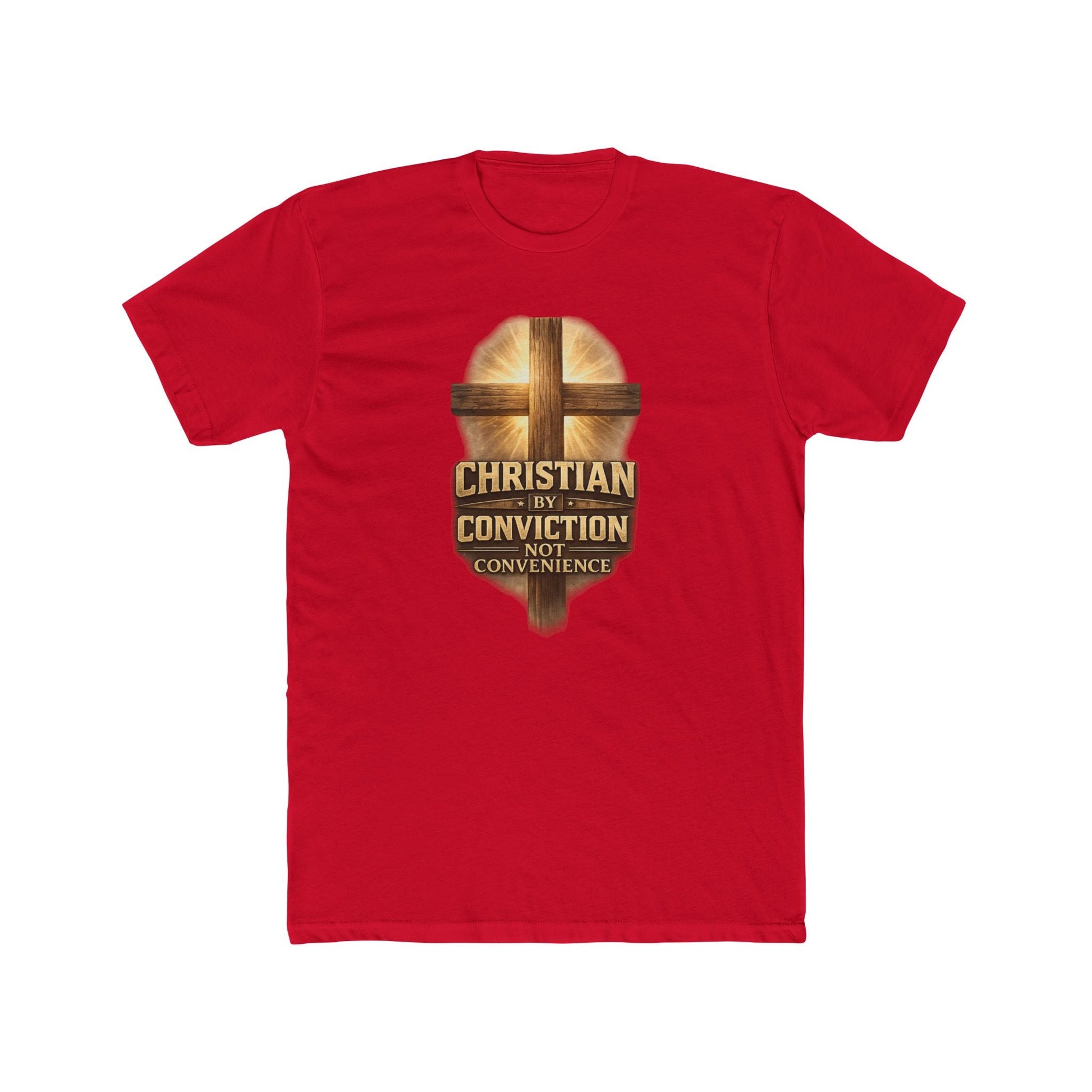 Christian by Conviction Not Convenience T-Shirt – Bold Faith Cross Design - PatriotDepot.com