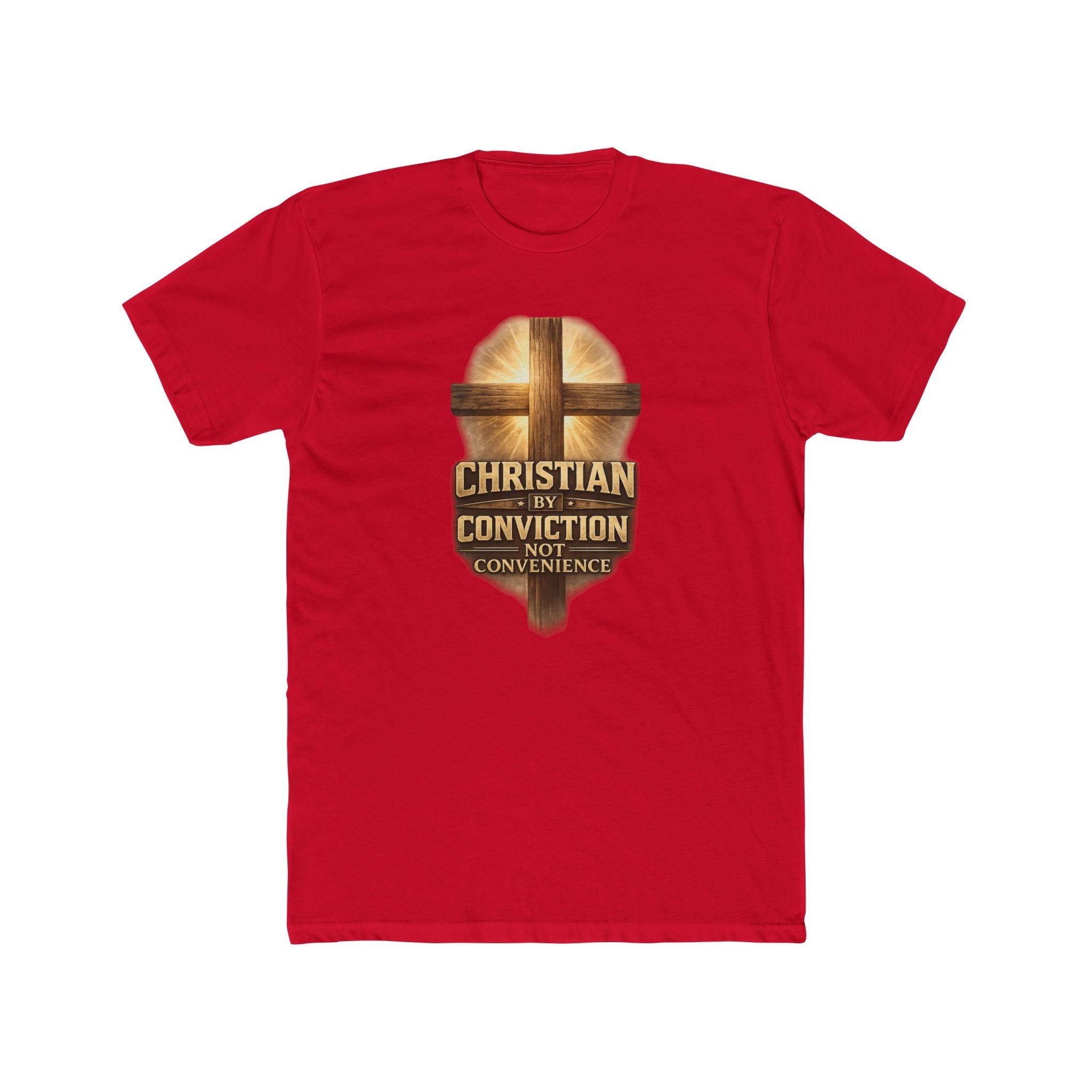 Christian by Conviction Not Convenience T-Shirt – Bold Faith Cross Design - PatriotDepot.com