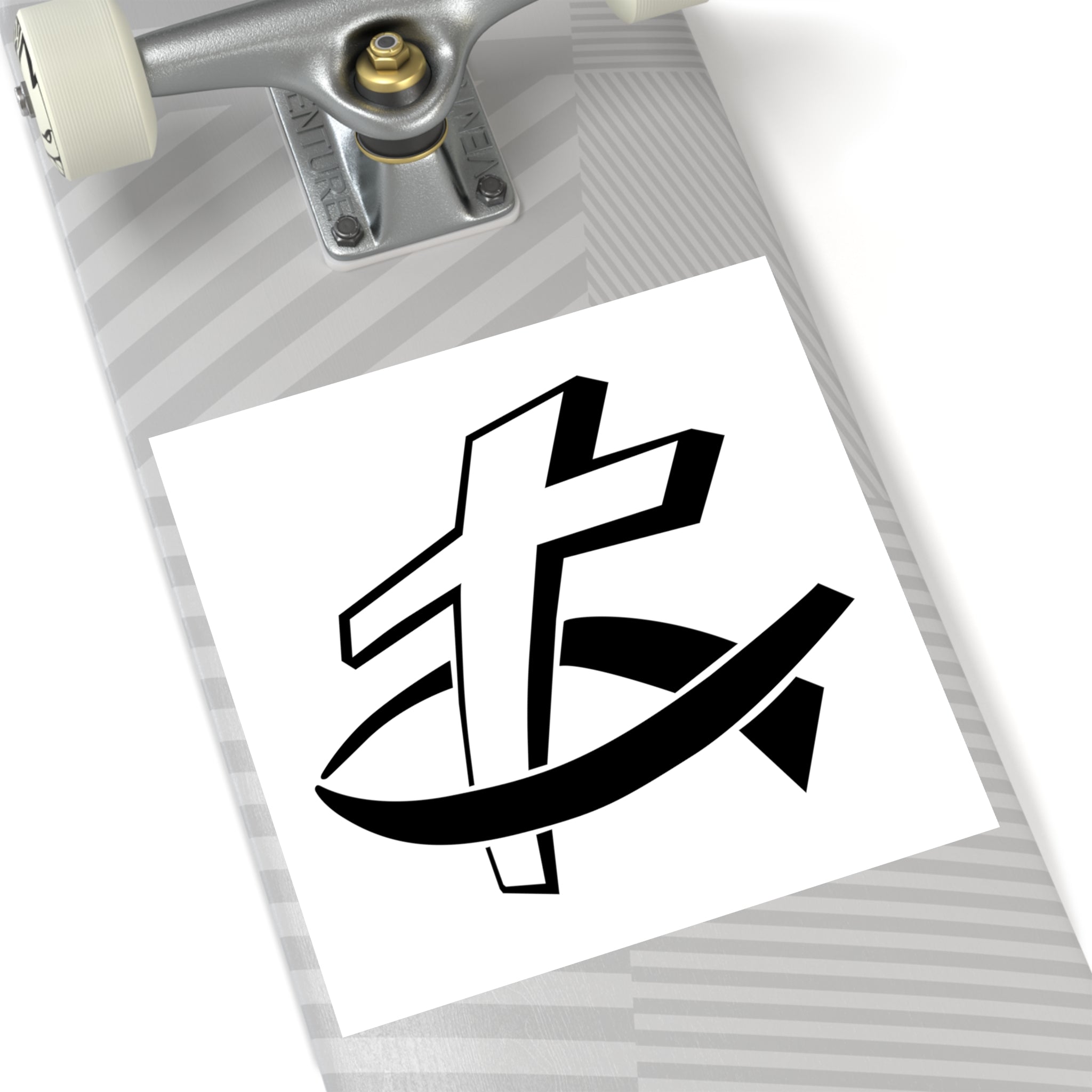 Christian Fish/Cross Sticker (Indoor\Outdoor) - PatriotDepot.com