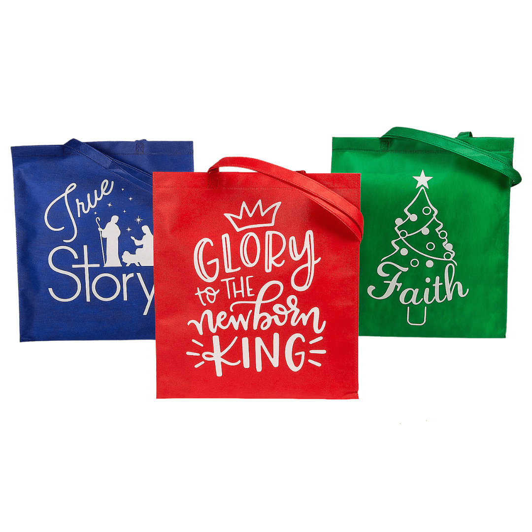 Christmas Themed Tote Bags (3 - Pack) - PatriotDepot.com