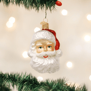 Classic Mid - Century Santa Claus Face Glass Ornament - PatriotDepot.com
