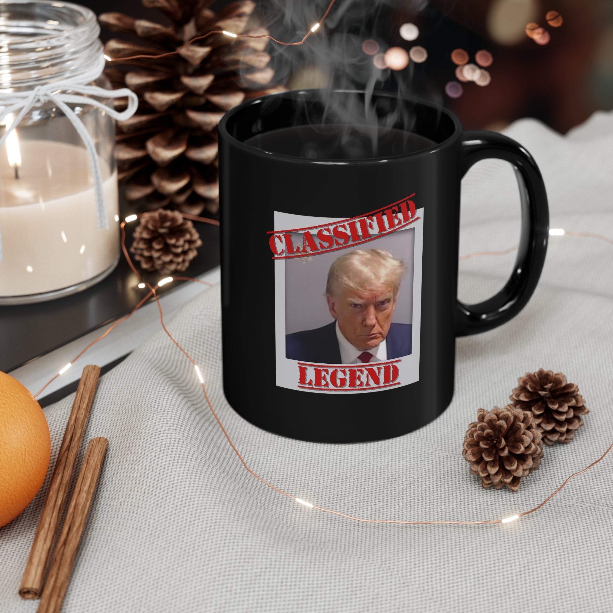 Classified Legend (Trump Mugshot) Mug - PatriotDepot.com