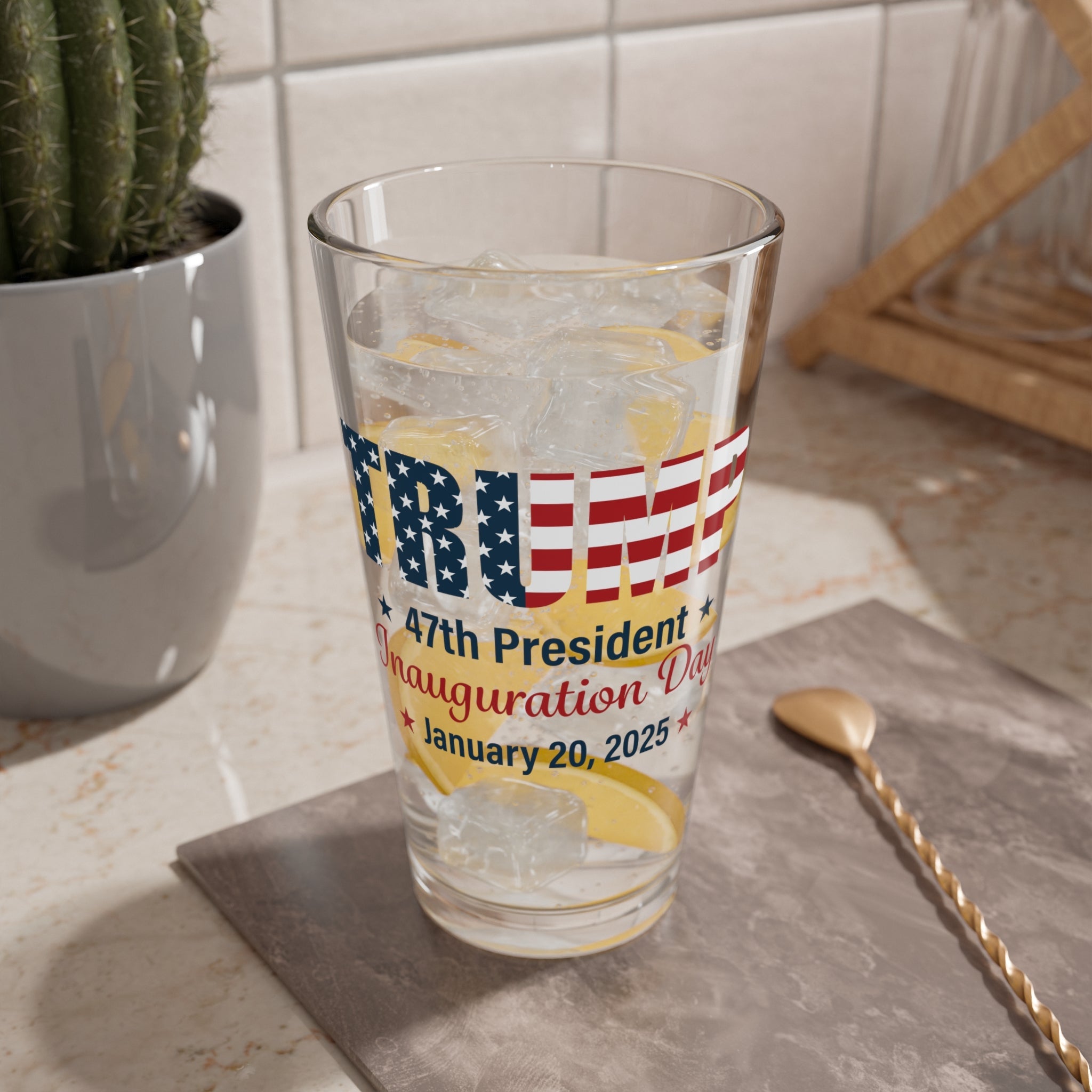 Commemorative Trump 47th President Inauguration Day January 20, 2025 Pint Glass - PatriotDepot.com
