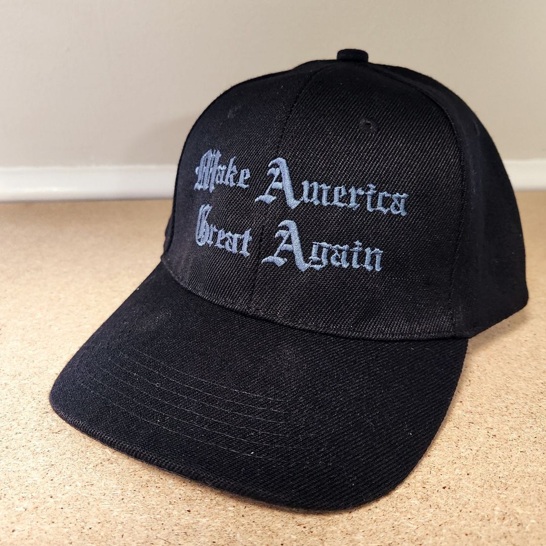 Dark Make America Great Again (Goth Font) Embroidered Hat - PatriotDepot.com
