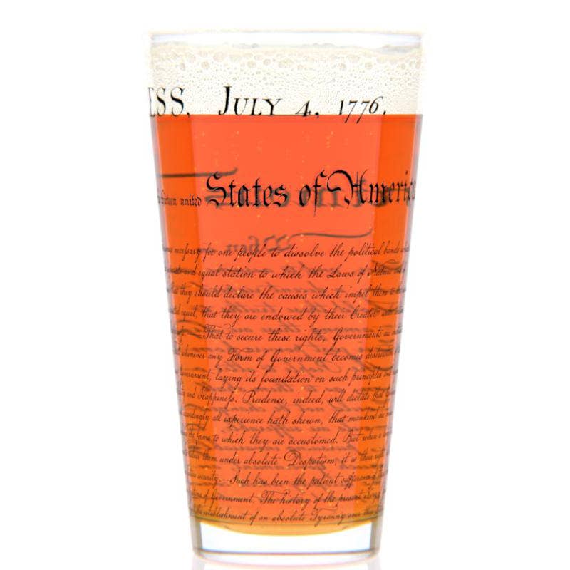 Declaration of Independence Pint Glass | 16 oz American Heritage Glassware | Patriotic Gift - PatriotDepot.com