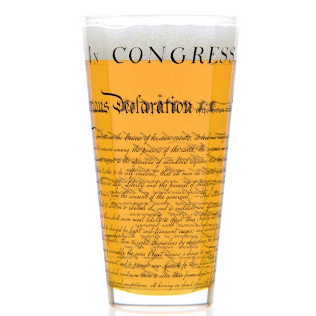 Declaration of Independence Pint Glass | 16 oz American Heritage Glassware | Patriotic Gift - PatriotDepot.com