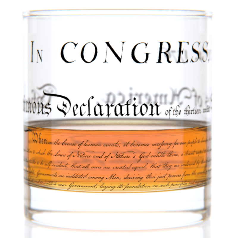 Declaration of Independence Whiskey Rocks Glass | 11 oz American Heritage Glassware | Patriotic Gift - PatriotDepot.com