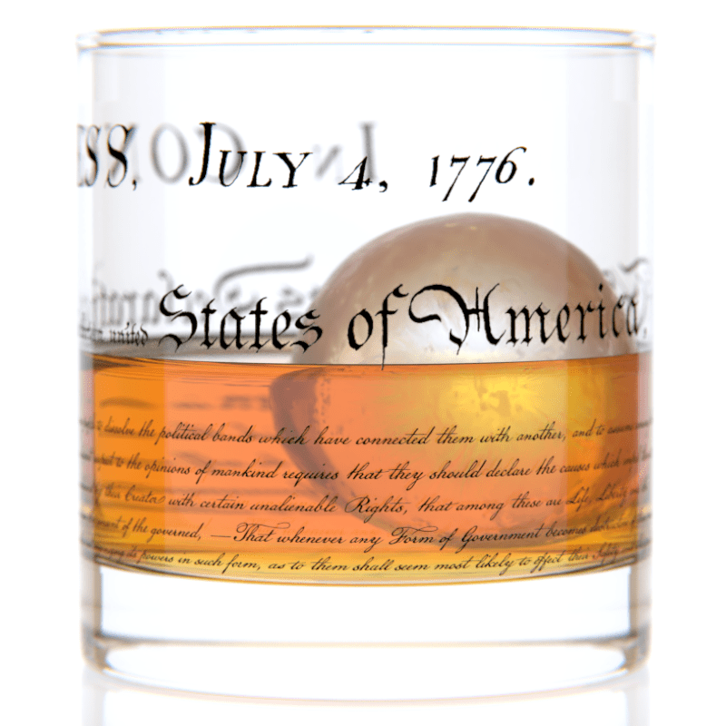 Declaration of Independence Whiskey Rocks Glass | 11 oz American Heritage Glassware | Patriotic Gift - PatriotDepot.com