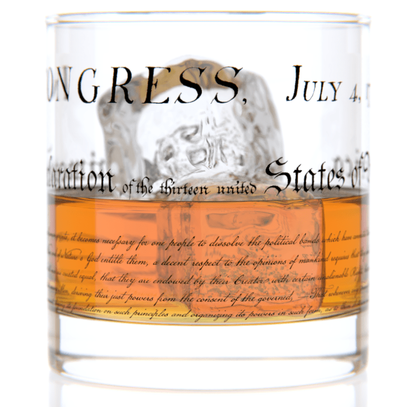 Declaration of Independence Whiskey Rocks Glass | 11 oz American Heritage Glassware | Patriotic Gift - PatriotDepot.com