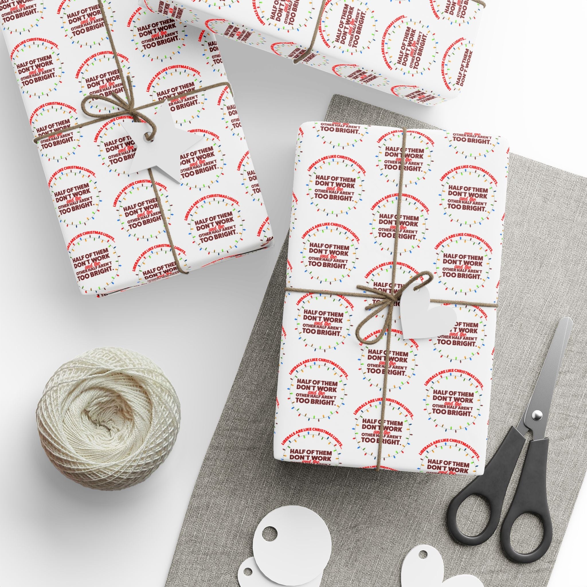 Democrats Are Like Christmas Lights Custom Wrapping Paper Roll ...