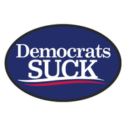 Democrats Suck Bumper Sticker (Oval) - PatriotDepot.com