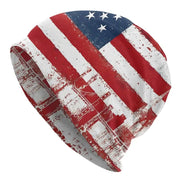 Distressed American Flag Skull Knit Beanie - PatriotDepot.com