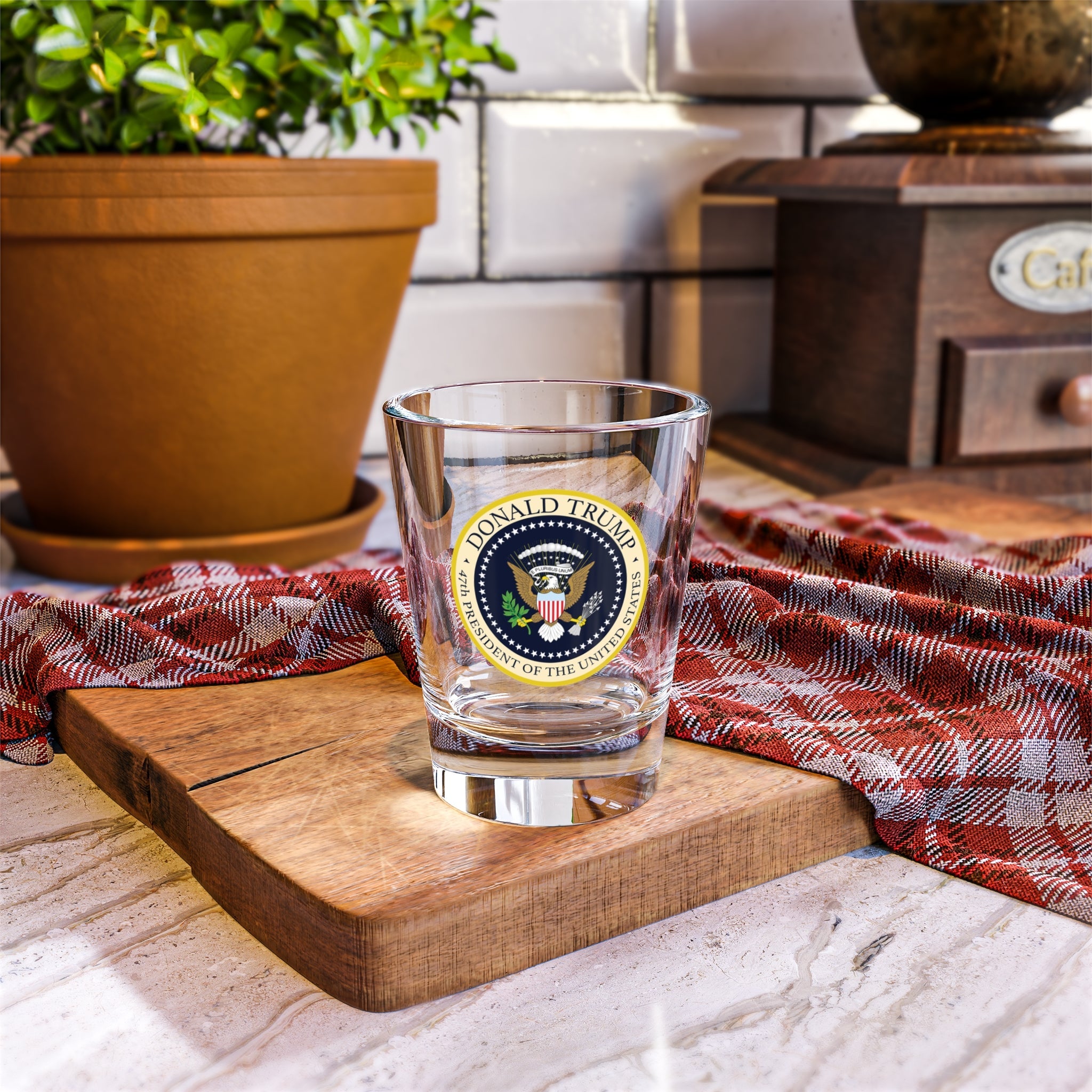 Donald Trump 47th President of the United States Shot Glass - PatriotDepot.com