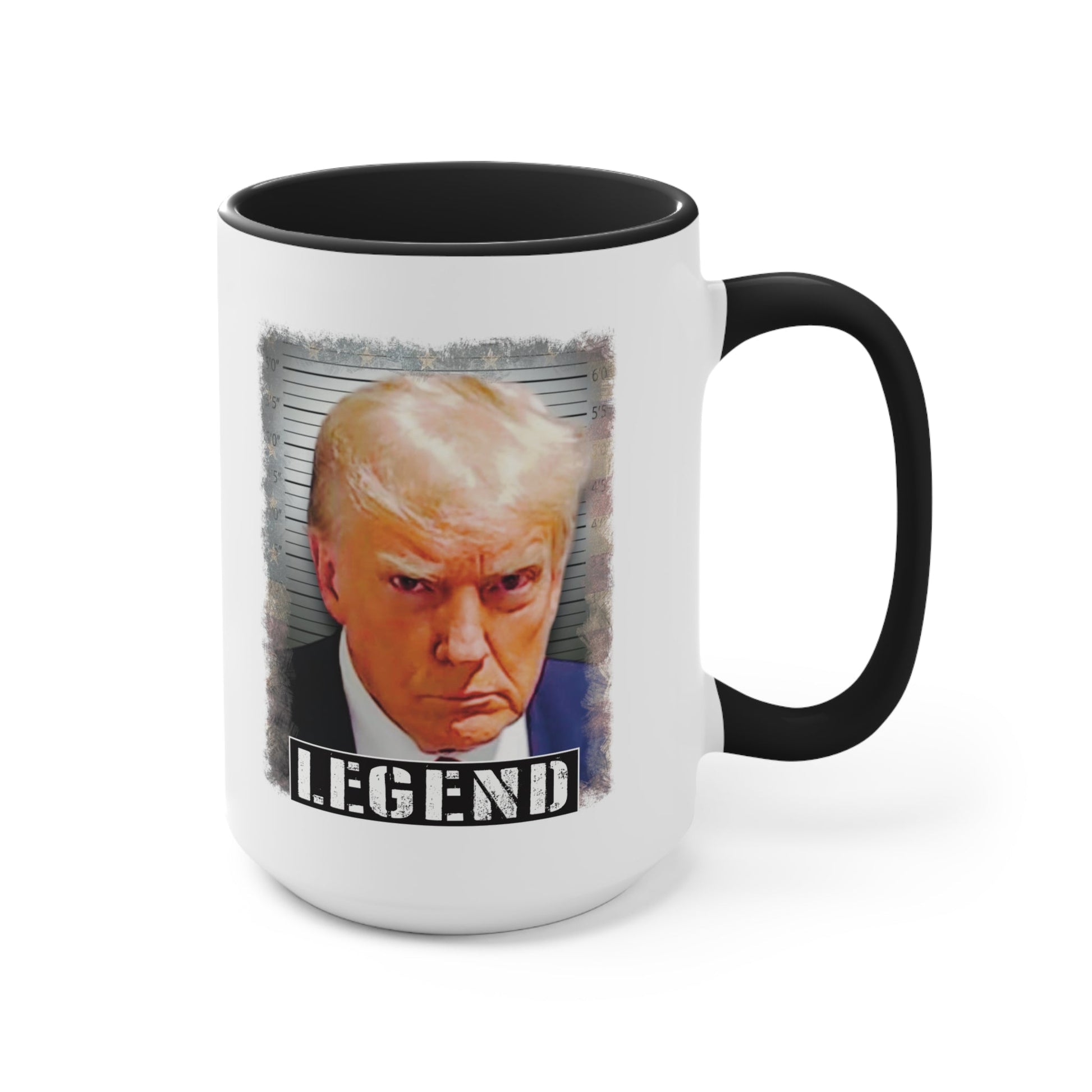 Donald Trump Mugshot Legend Mug (2 Sizes, 3 Colors) - PatriotDepot.com