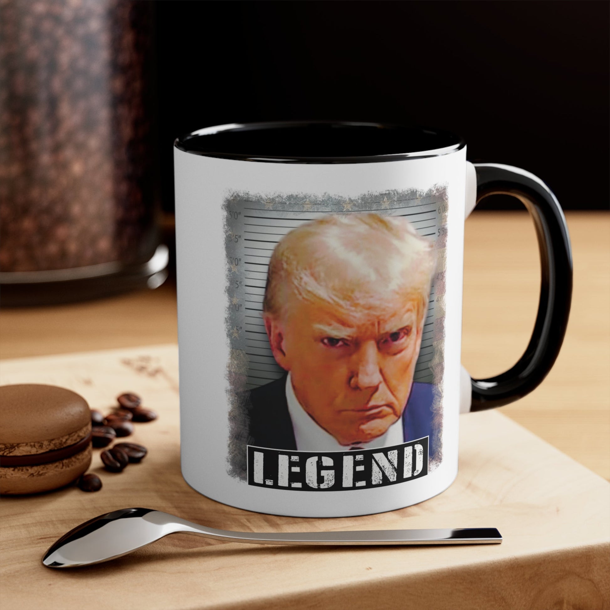 Donald Trump Mugshot Legend Mug (2 Sizes, 3 Colors) - PatriotDepot.com