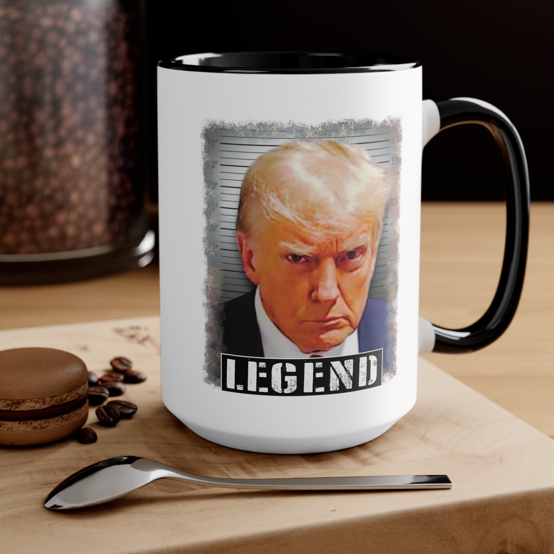 Donald Trump Mugshot Legend Mug (2 Sizes, 3 Colors) - PatriotDepot.com