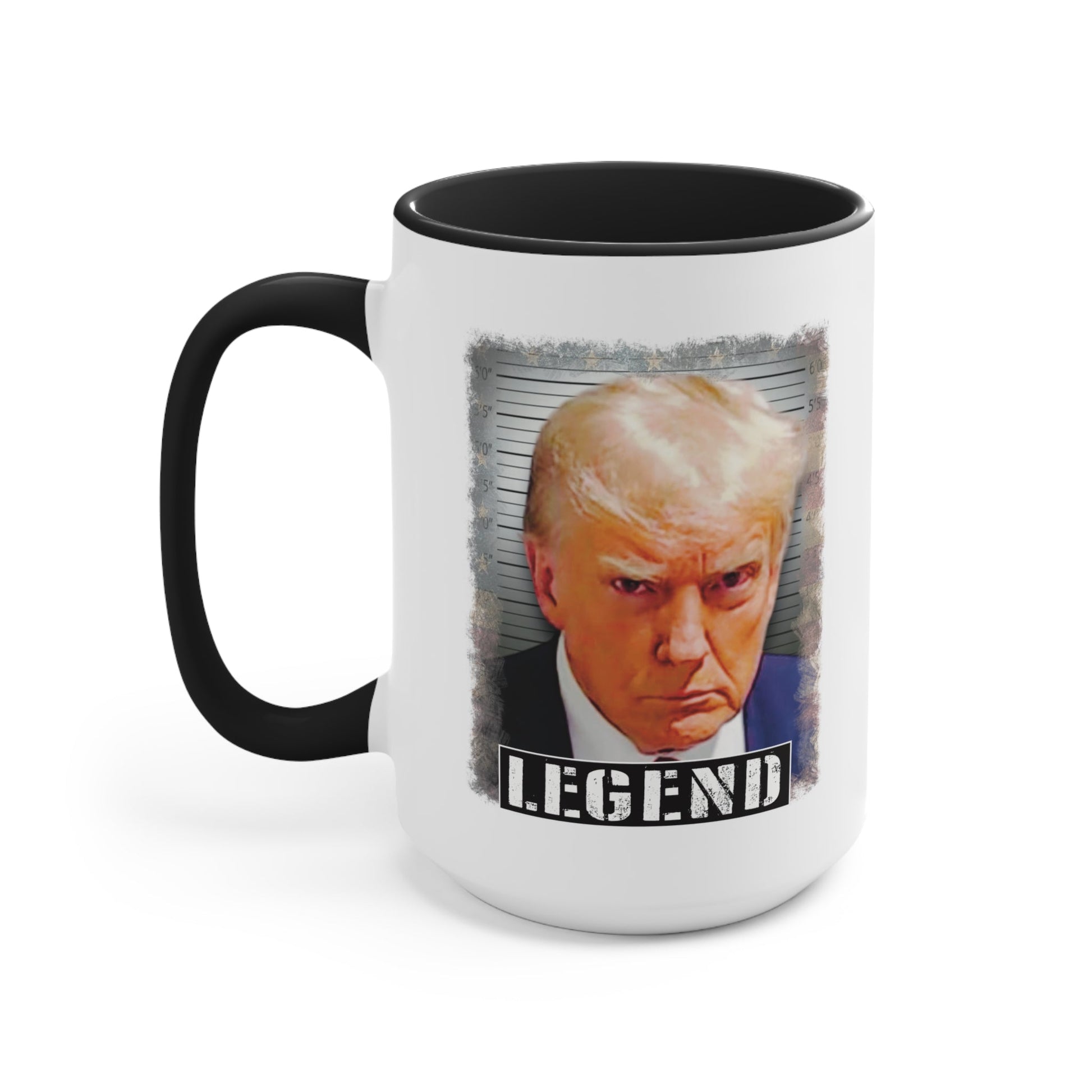 Donald Trump Mugshot Legend Mug (2 Sizes, 3 Colors) - PatriotDepot.com
