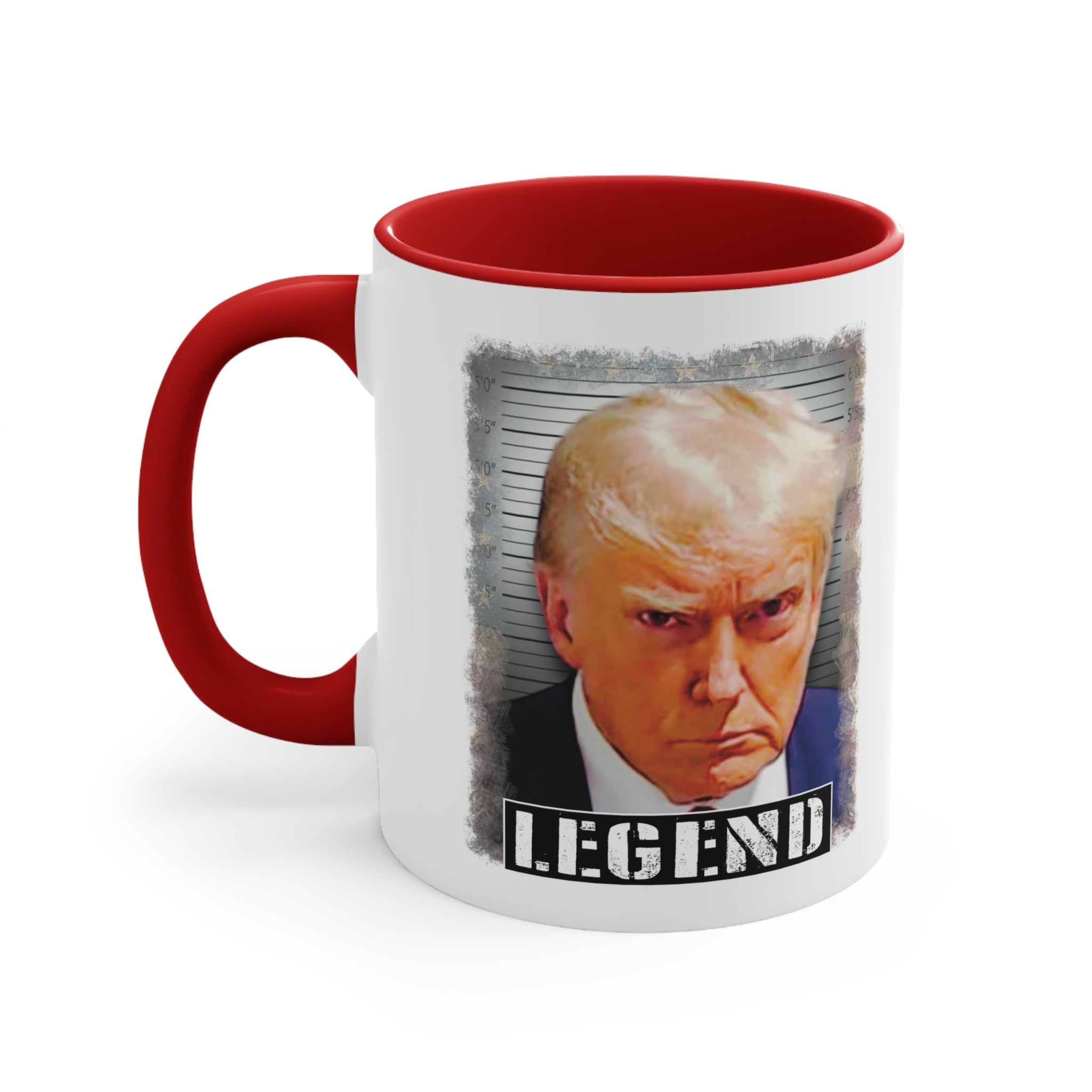 Donald Trump Mugshot Legend Mug (2 Sizes, 3 Colors) - PatriotDepot.com