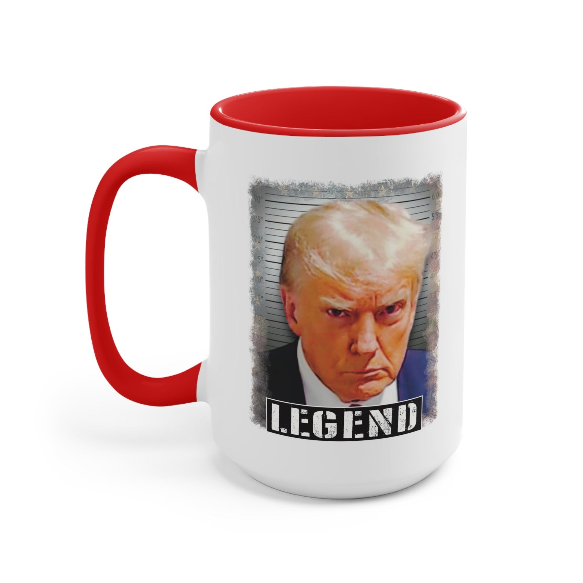 Donald Trump Mugshot Legend Mug (2 Sizes, 3 Colors) - PatriotDepot.com