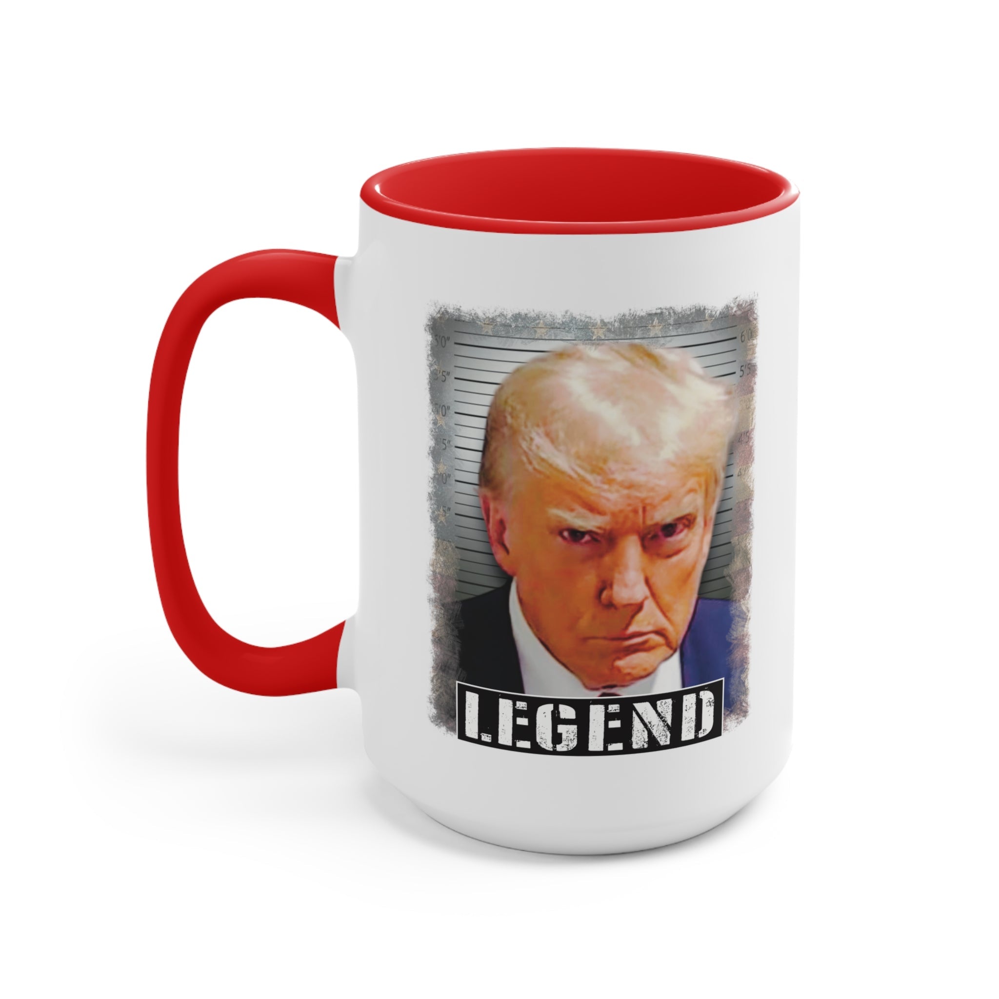 Donald Trump Mugshot Legend Mug (2 Sizes, 3 Colors) - PatriotDepot.com
