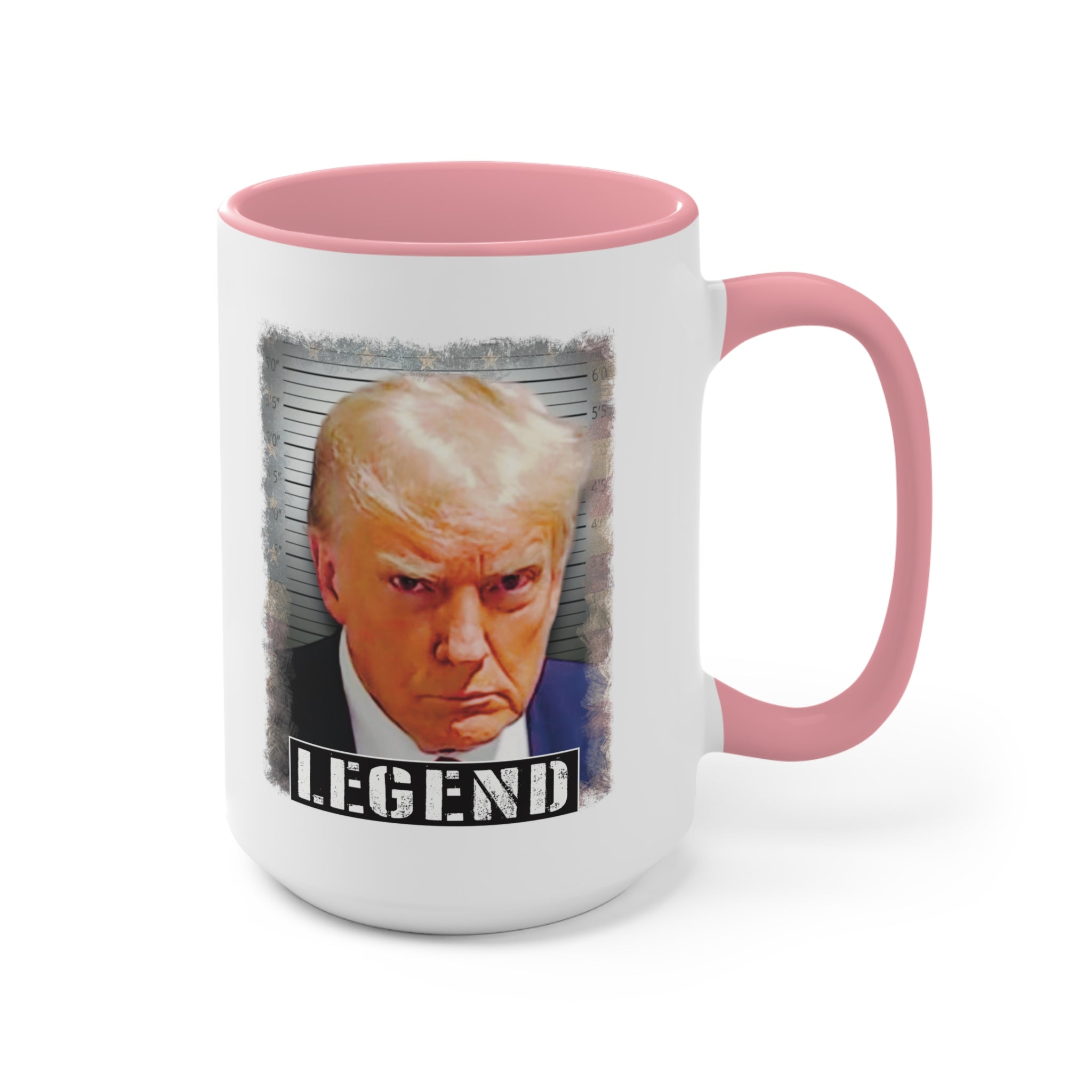 Donald Trump Mugshot Legend Mug (2 Sizes, 3 Colors) - PatriotDepot.com