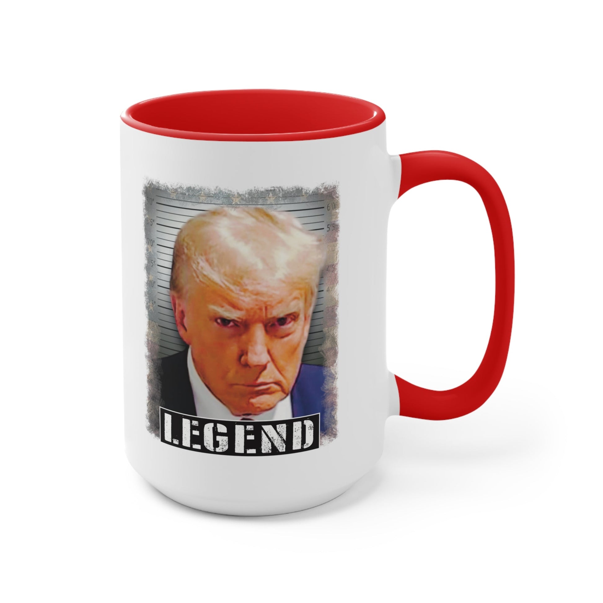 Donald Trump Mugshot Legend Mug (2 Sizes, 3 Colors) - PatriotDepot.com