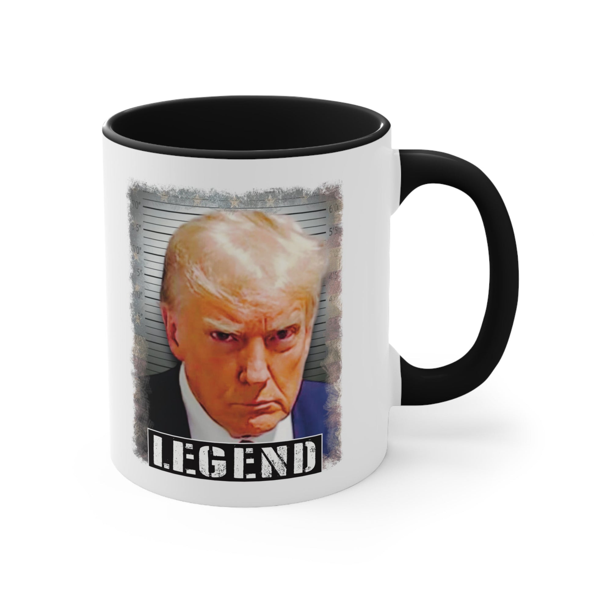 Donald Trump Mugshot Legend Mug (2 Sizes, 3 Colors) - PatriotDepot.com