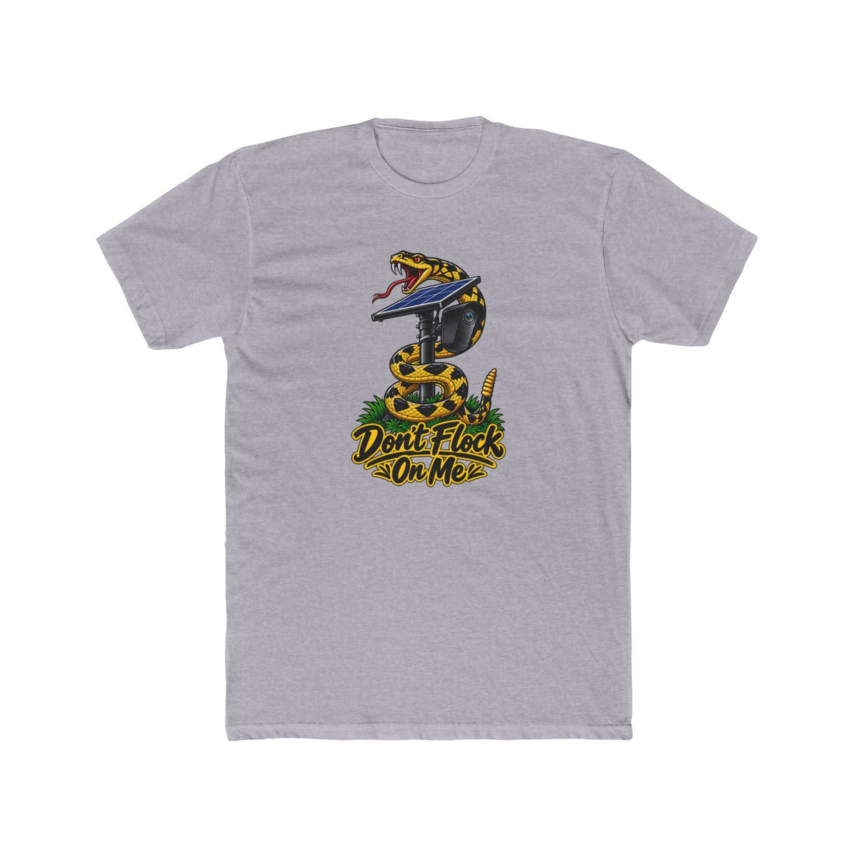 Don't Flock On Me Gadsden T-Shirt | Patriotic Rattlesnake Graphic Tee | 2A Statement Shirt - PatriotDepot.com