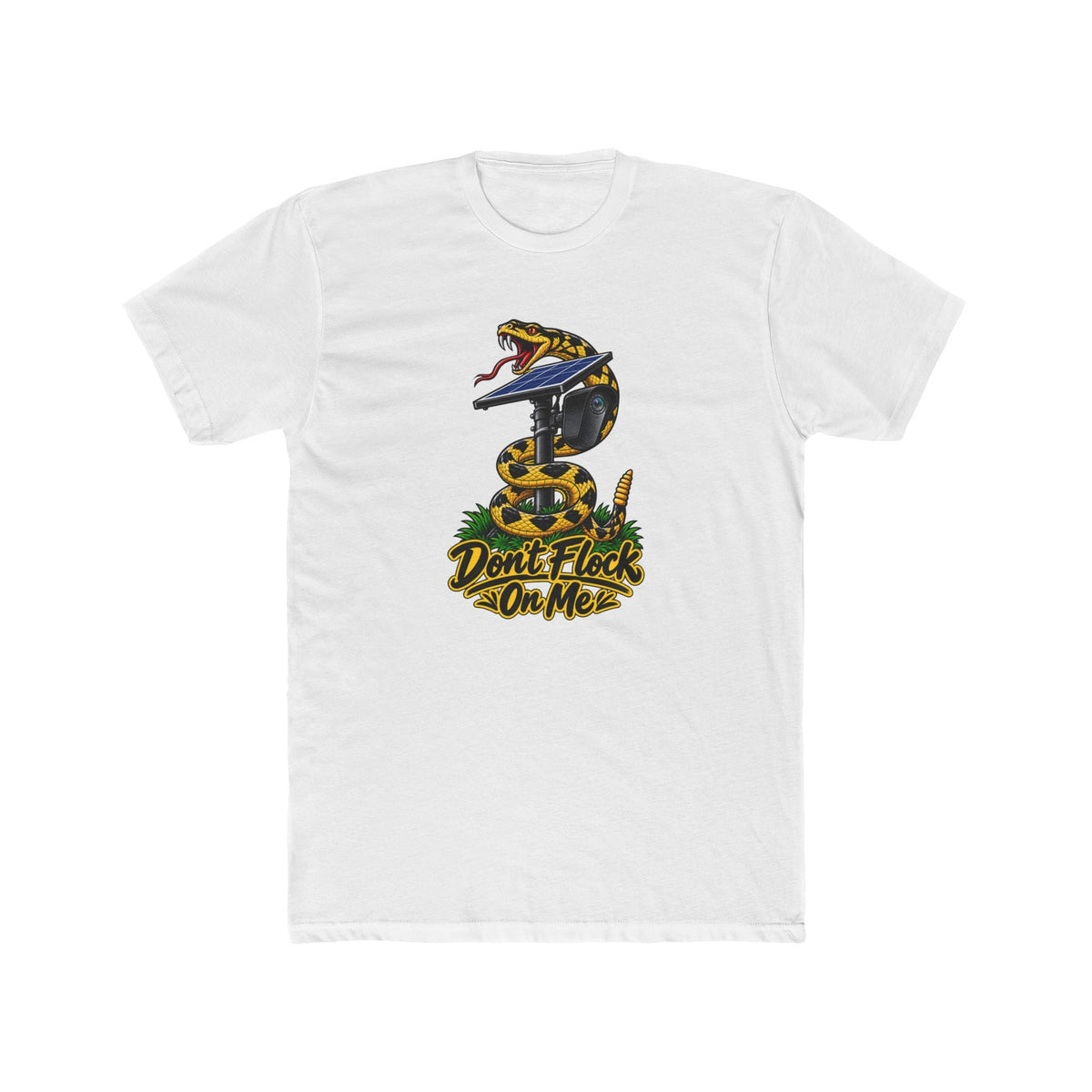 Don't Flock On Me Gadsden T-Shirt | Patriotic Rattlesnake Graphic Tee | 2A Statement Shirt - PatriotDepot.com