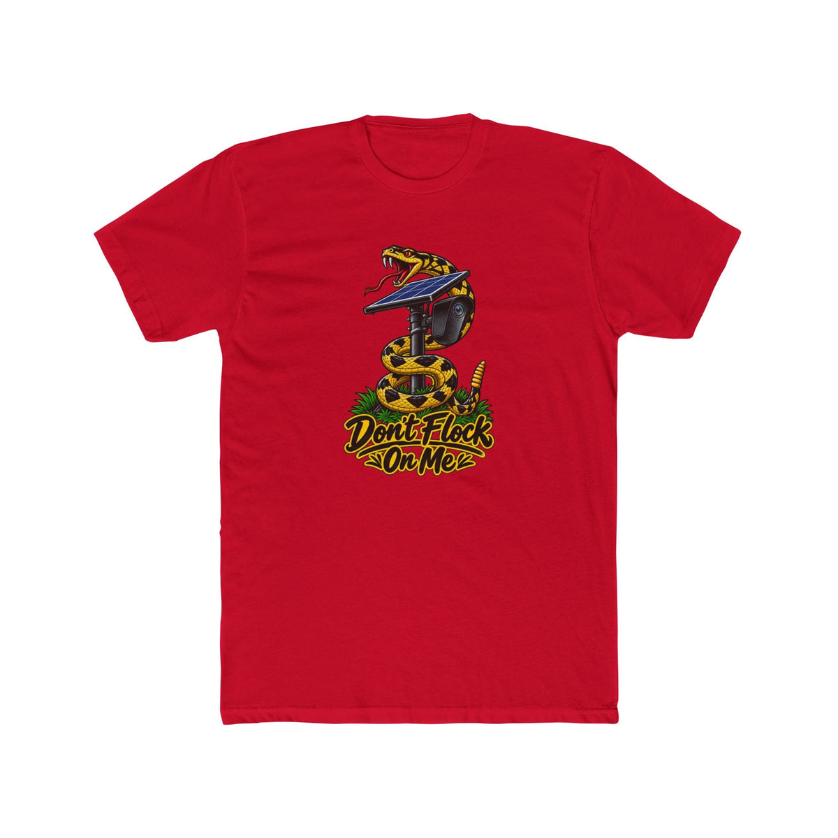 Don't Flock On Me Gadsden T-Shirt | Patriotic Rattlesnake Graphic Tee | 2A Statement Shirt - PatriotDepot.com