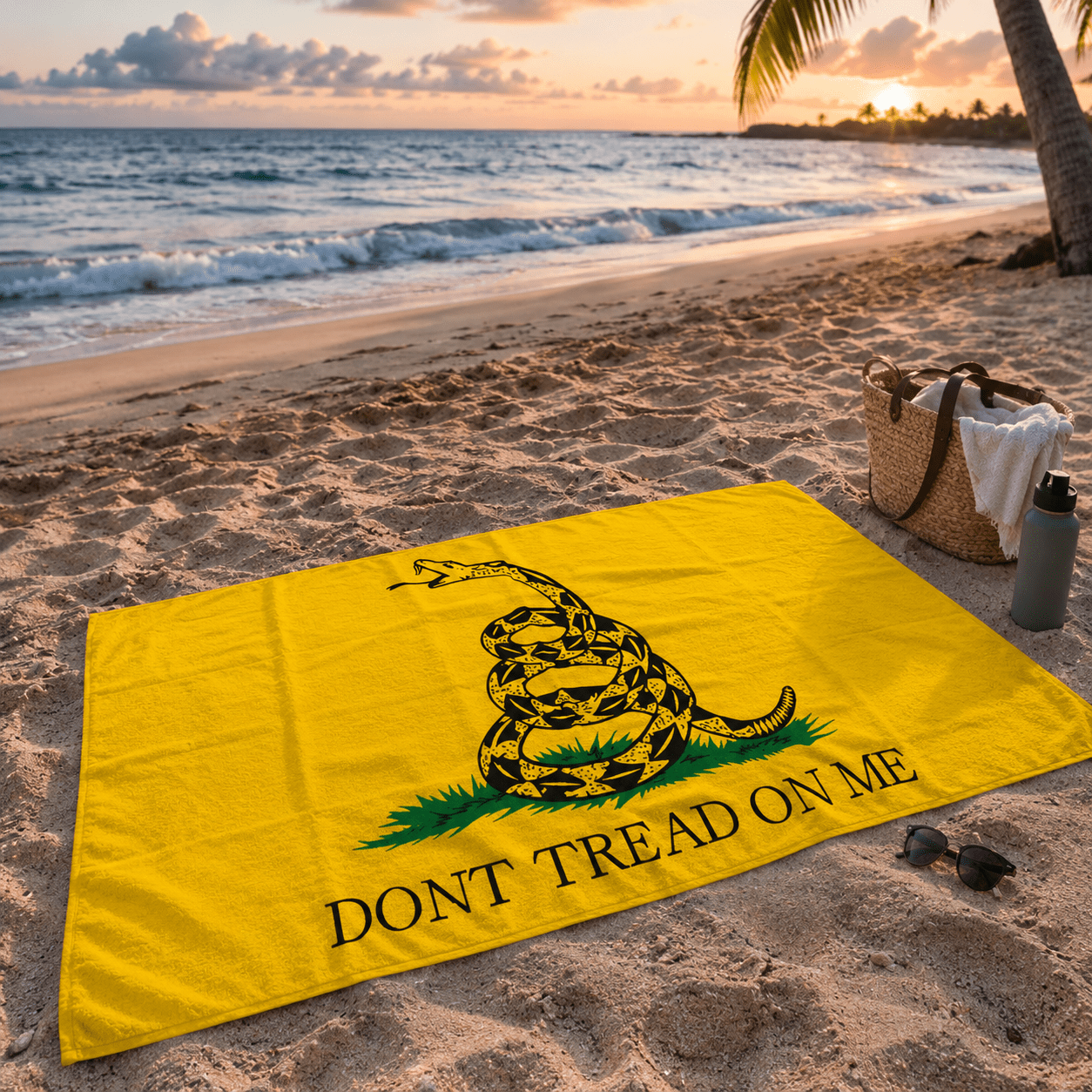 Don't Tread on Me Cotton Beach Towel - PatriotDepot.com