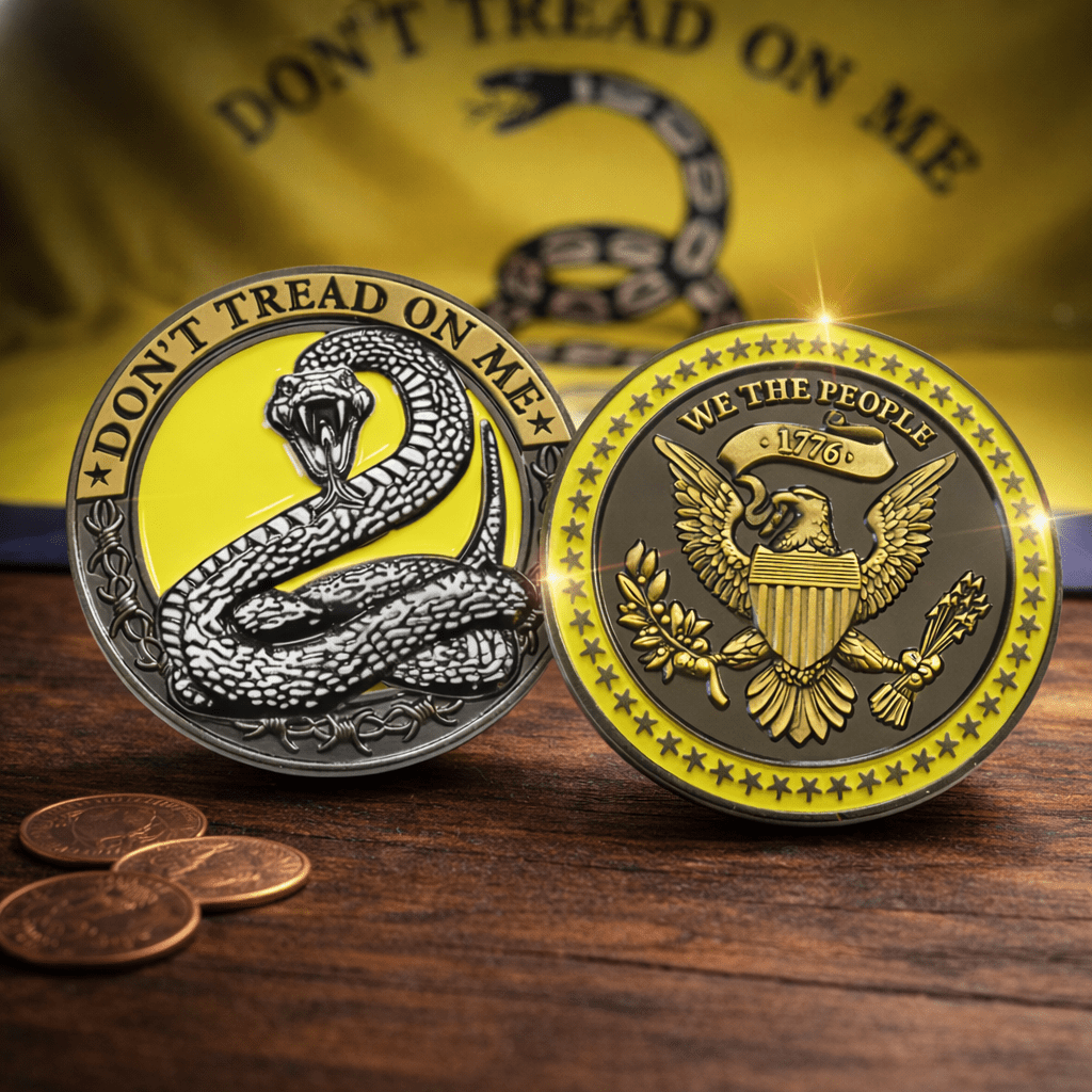 Don’t Tread on Me – Founders Resolve Antique Challenge Coin (1776 Edition) - PatriotDepot.com