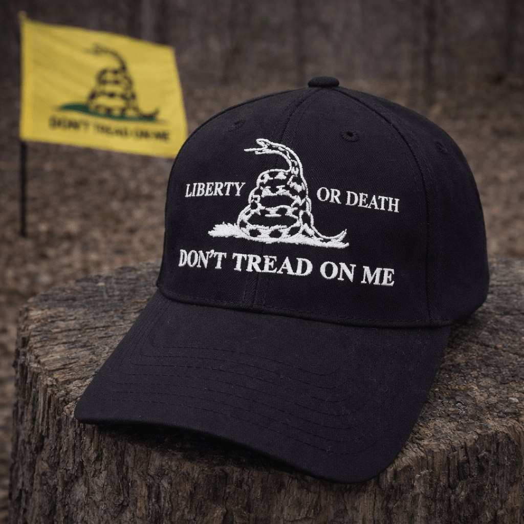 Don't Tread on Me Liberty or Death Custom Embroidered Hat - PatriotDepot.com