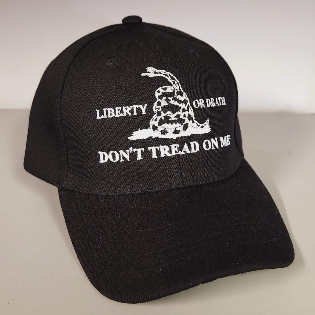 Don't Tread on Me Liberty or Death Custom Embroidered Hat - PatriotDepot.com