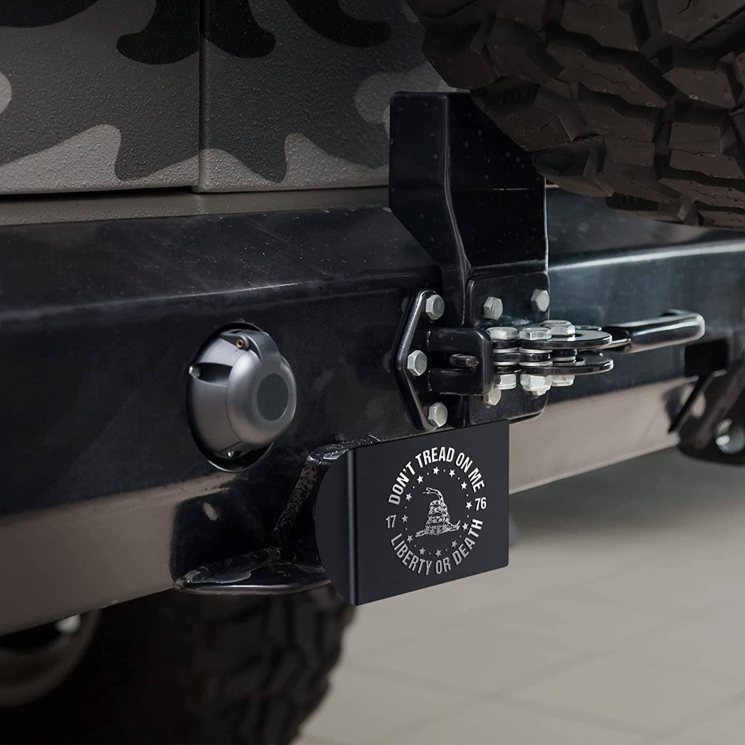 Don't Tread On Me Metal Trailer Hitch Cover - PatriotDepot.com