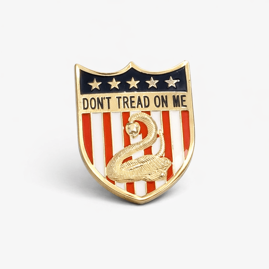 Don't Tread on Me Patriotic Shield Lapel Pin - PatriotDepot.com