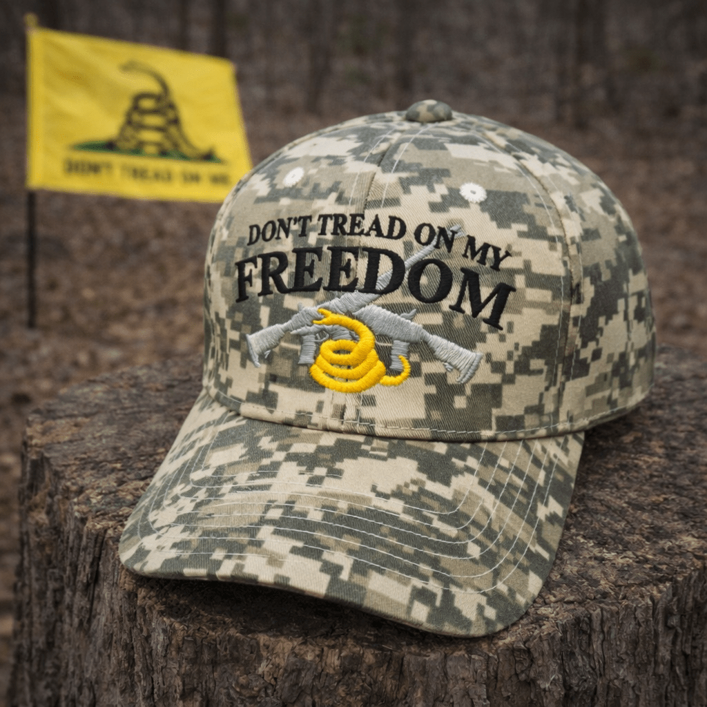 Don't Tread on My Freedom Custom Embroidered Hat (Digi - Camo) - PatriotDepot.com