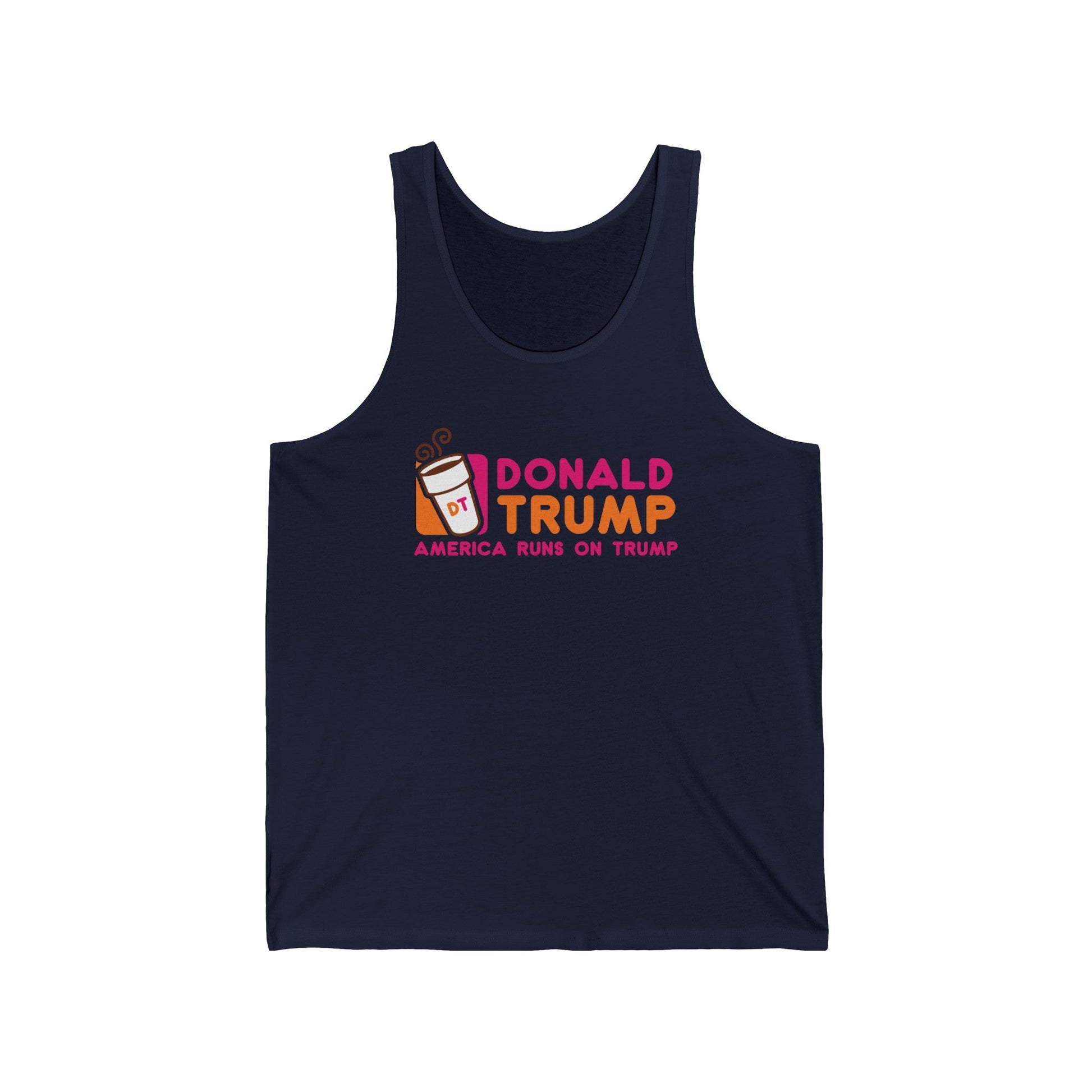 DT America Runs on Trump Jersey Tank Top - PatriotDepot.com