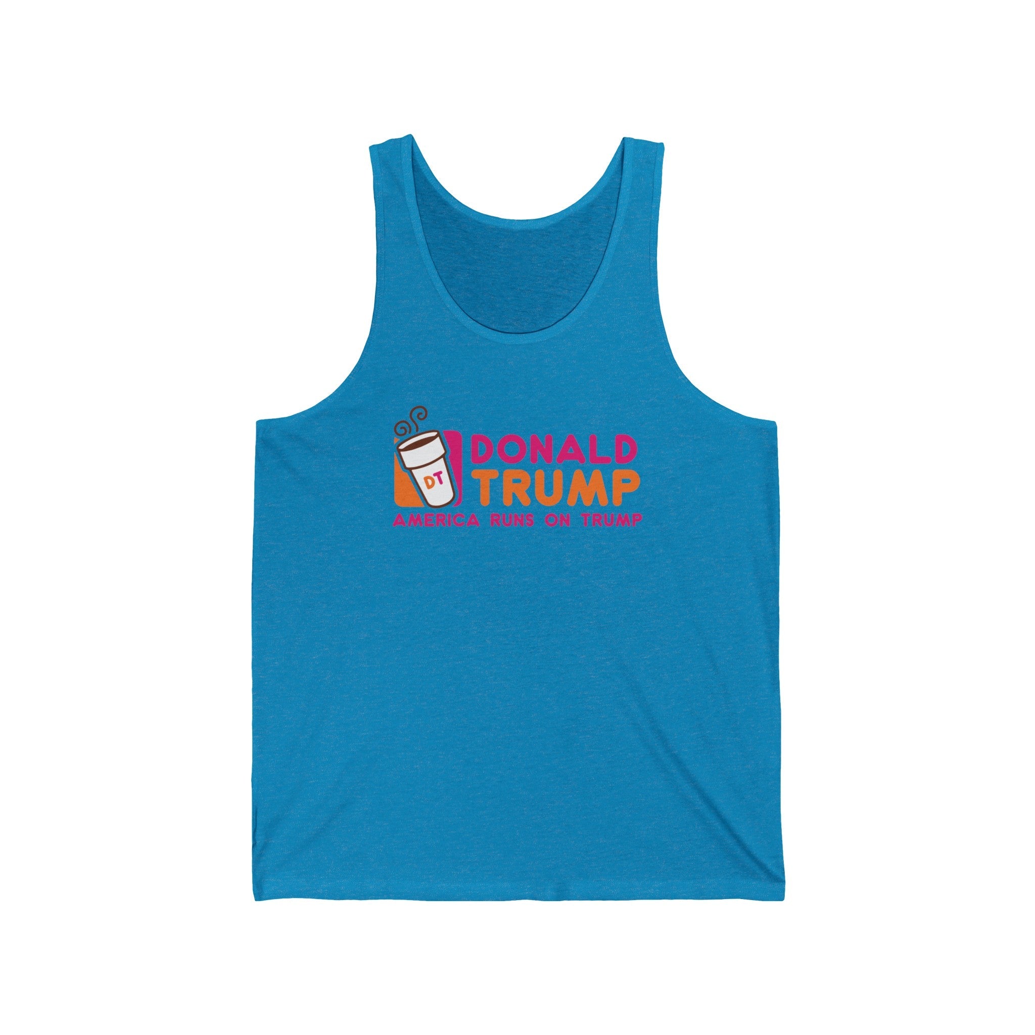 DT America Runs on Trump Jersey Tank Top - PatriotDepot.com