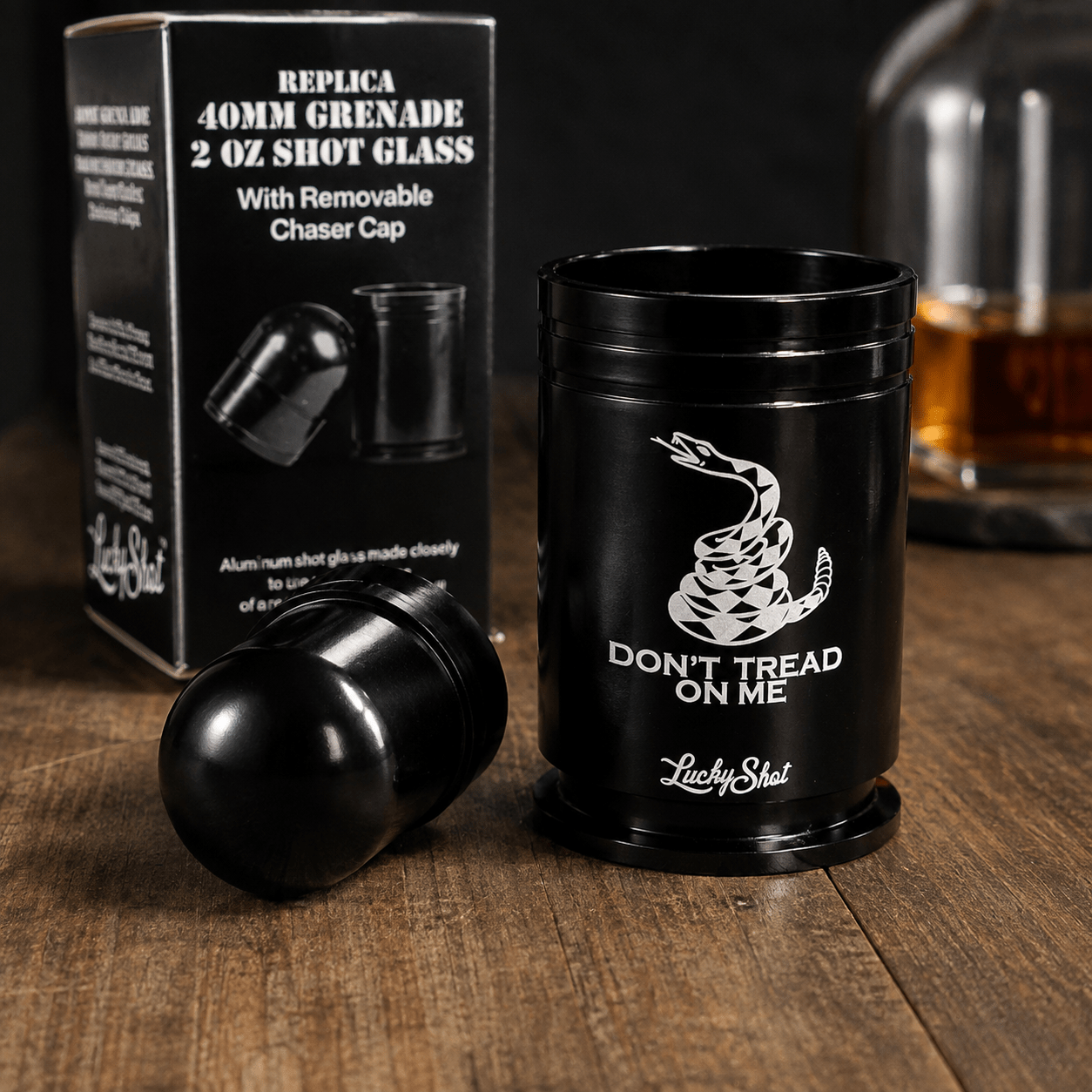 DTOM 40mm Grenade 2 oz. Shot Glass - Black (Replica) - PatriotDepot.com