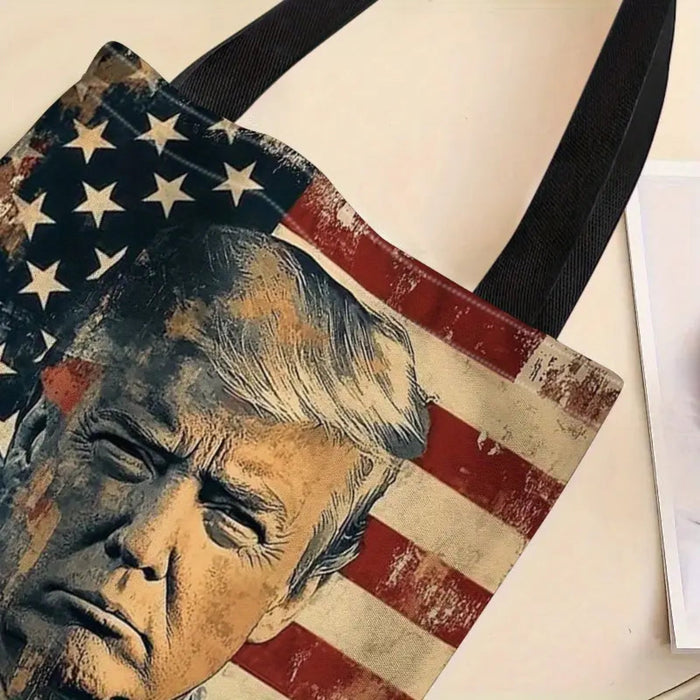 Patriotic Trump Flag Canvas Tote Bag