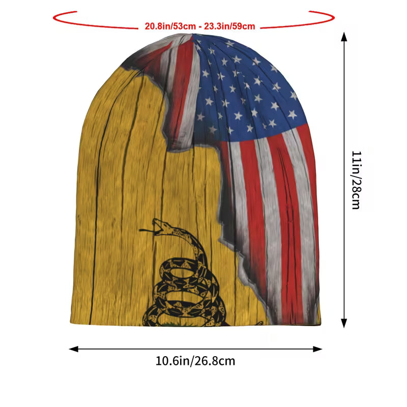 Gadsden USA Split Design Soft Skull Knit Beanie