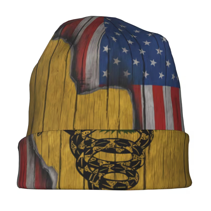 Gadsden USA Split Design Soft Skull Knit Beanie