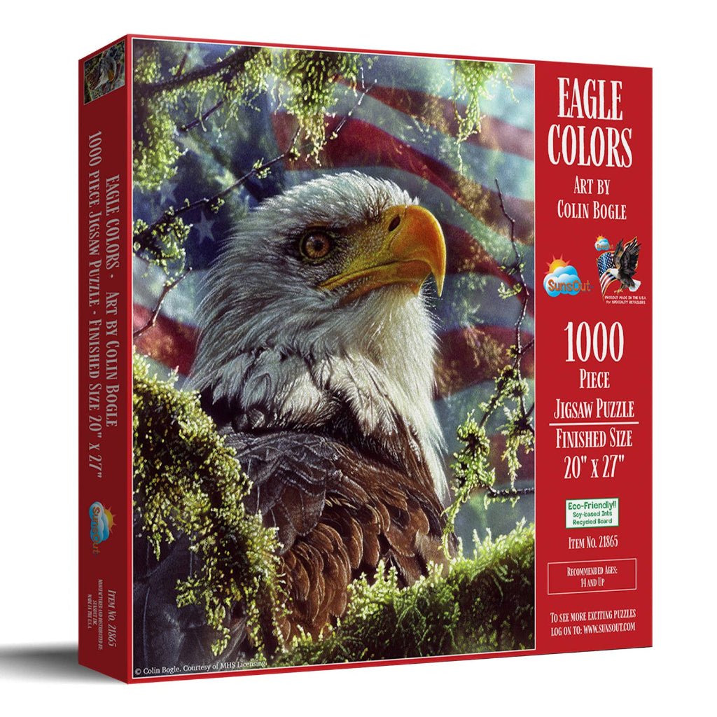 Eagle USA Colors USA 1000 - Piece Jigsaw Puzzle | Art by Colin Bogle - PatriotDepot.com
