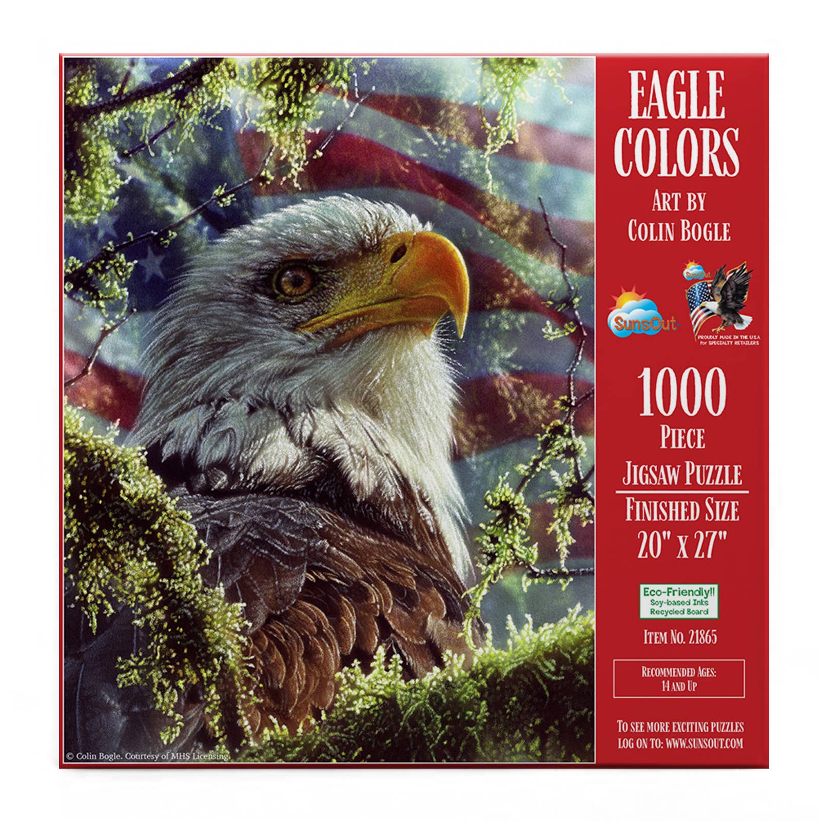Eagle USA Colors USA 1000 - Piece Jigsaw Puzzle | Art by Colin Bogle - PatriotDepot.com