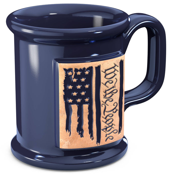 We the People Ceramic Handmade Coffee Mug (Embossed We The People Flag)