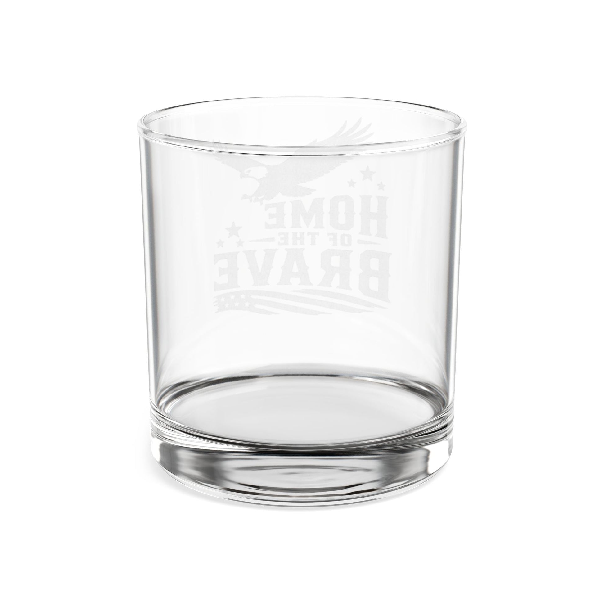 Engraved 'Home of the Brave' Patriotic Rocks Glass (Custom Engraved) - PatriotDepot.com