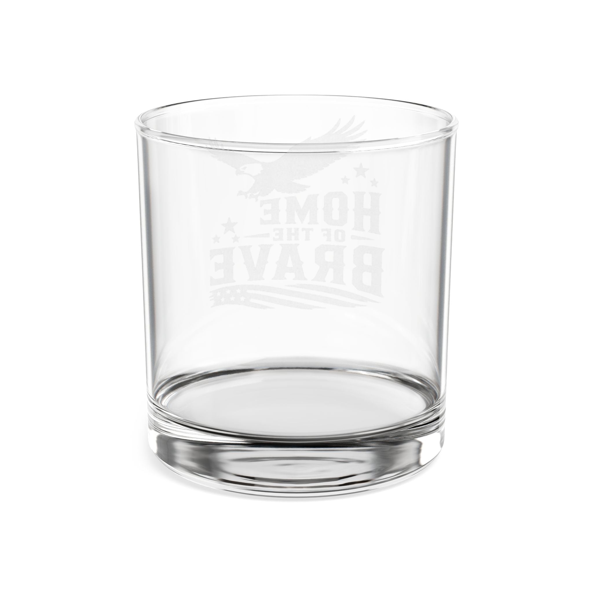 Engraved 'Home of the Brave' Patriotic Rocks Glass (Custom Engraved) - PatriotDepot.com